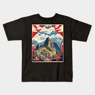 Peru Machu Picchu Tourism Vintage Poster Kids T-Shirt